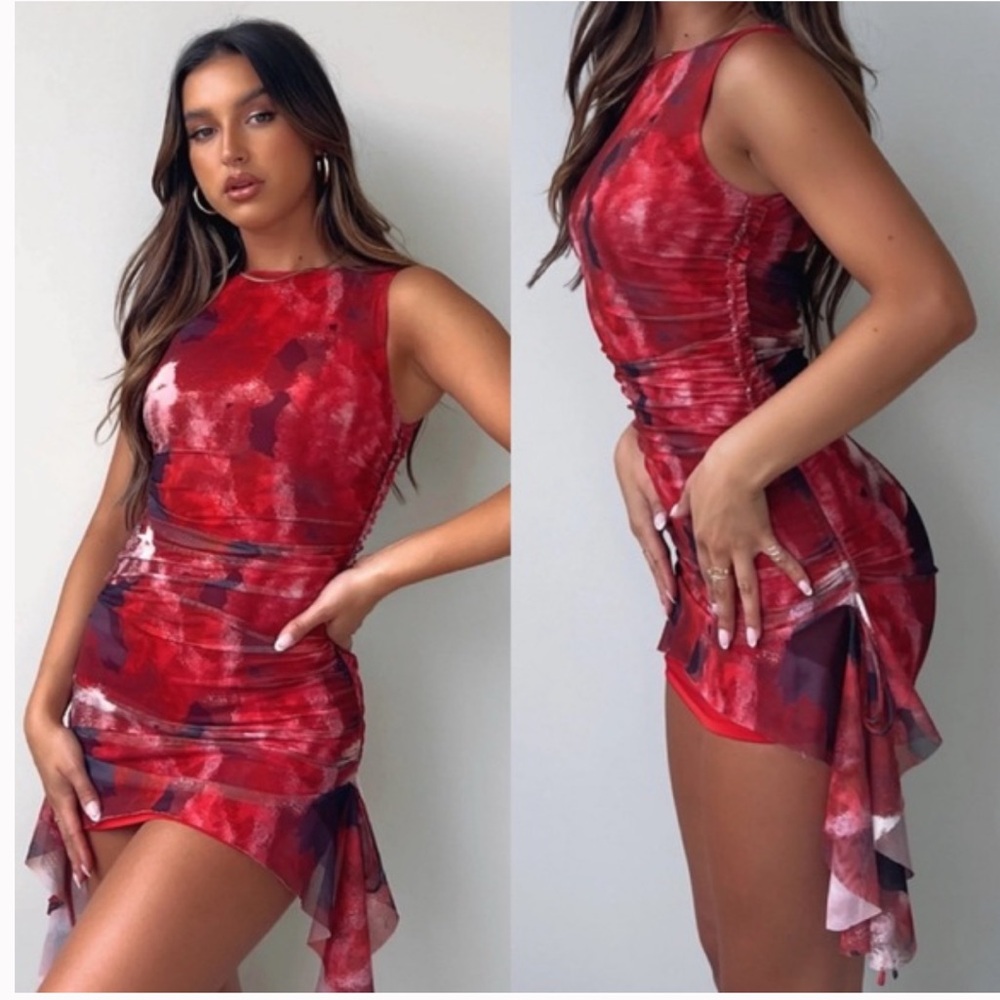 MIDNIGHT AFFAIR WHITE FOX MINI DRESS - ROSÉ SPRITZ